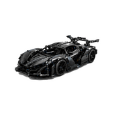 RC Black Night Hypercar Building Block Set - Main front 45 white background
