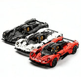 1:8 AM Valkyrie Sports Car Building Blocks (Black/White/Red) - 2514 PCS