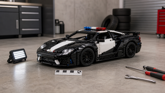 GT-style RC police car garage walkaround check