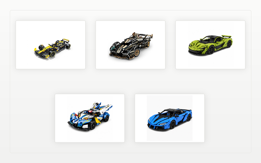 Five Lokkit Main Picks RC building block cars shown as a clean product comparison