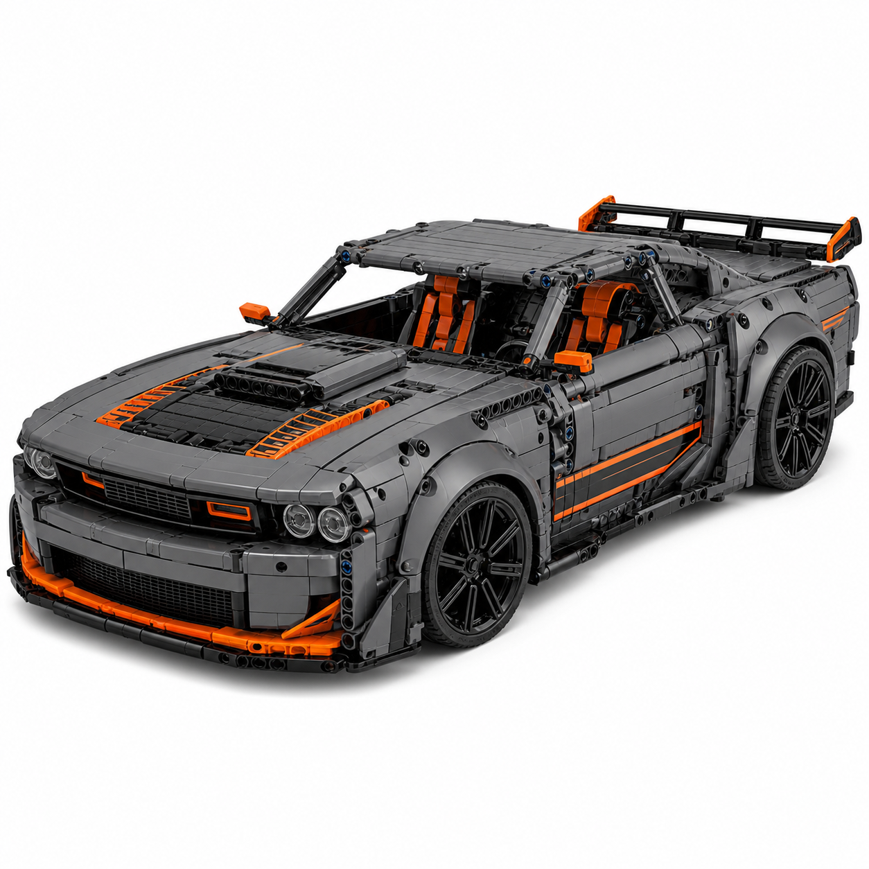 1:8 1400HP-Style RC Muscle Sports Car Building Block Set - front-left 45-degree main product image