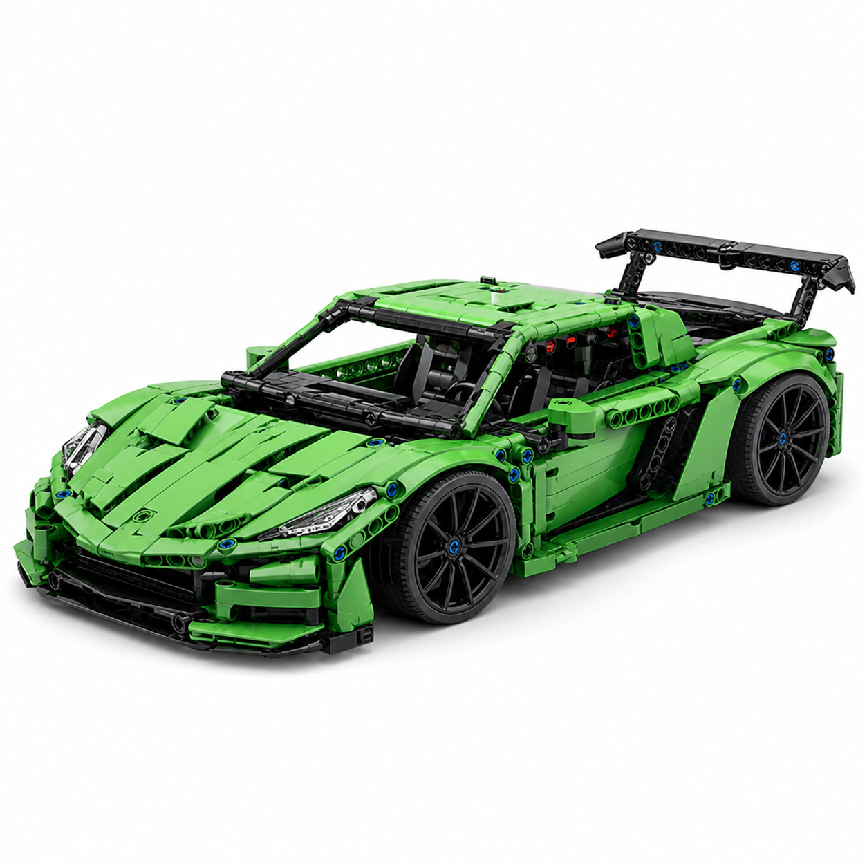 Green RC Sports Car Building Block Set - front 45