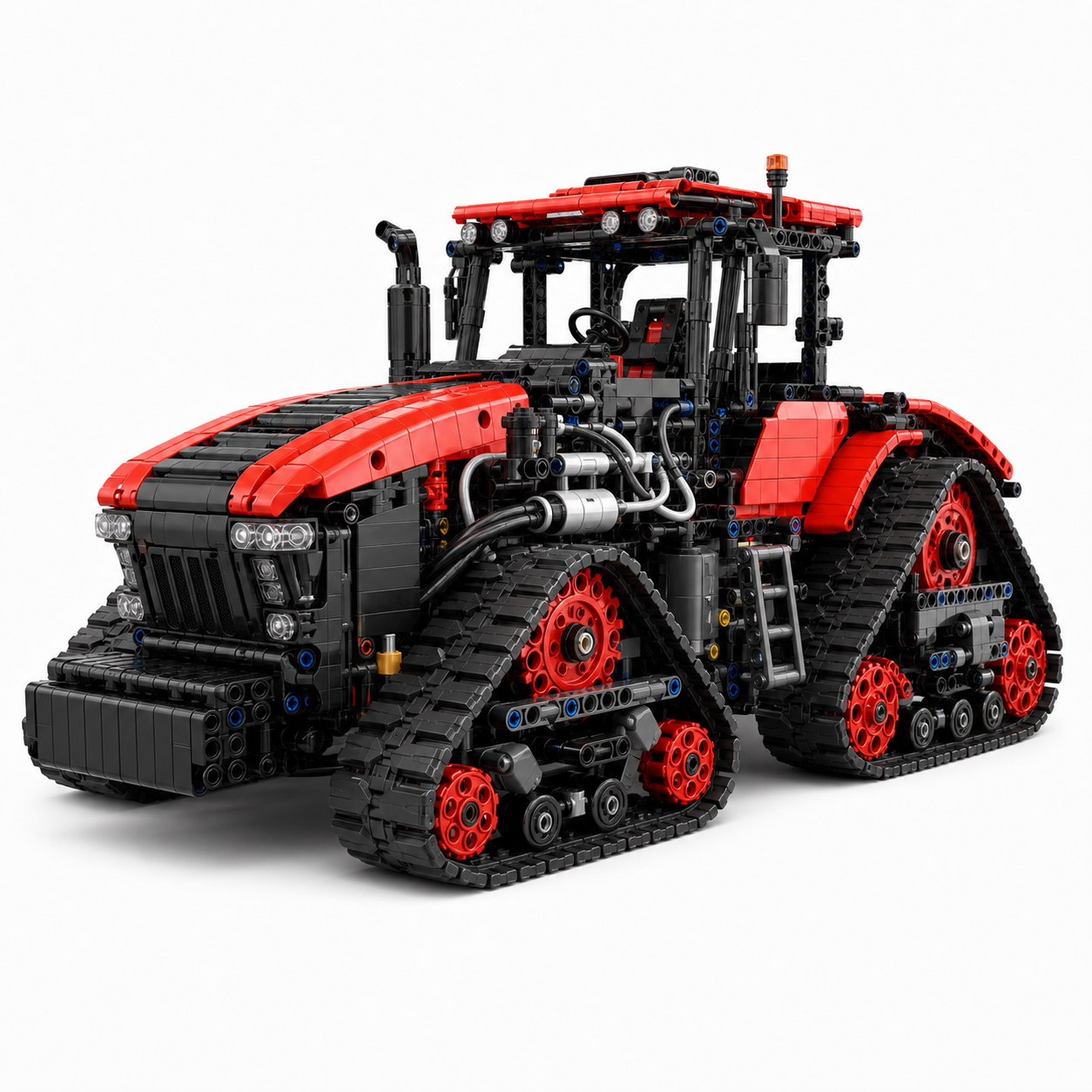 RC Pneumatic Tracked Tractor Building Block Set - front-left 45-degree main product image