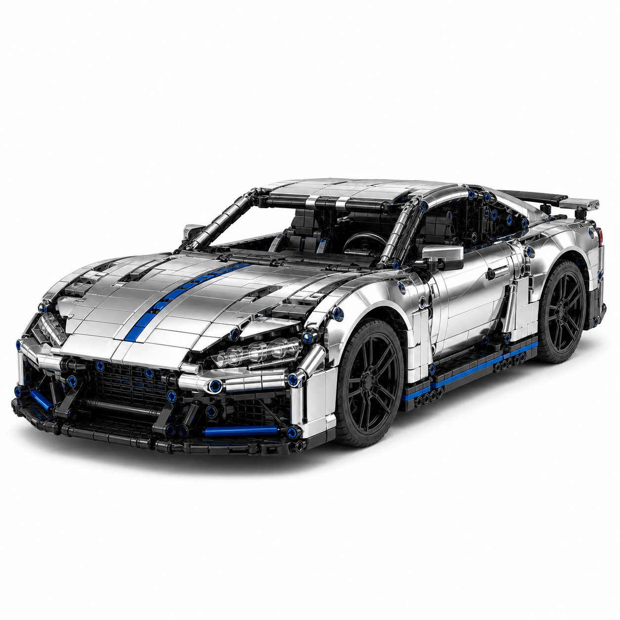 Electroplated GT RC Sports Car Building Block Set - front-left 45-degree main product image