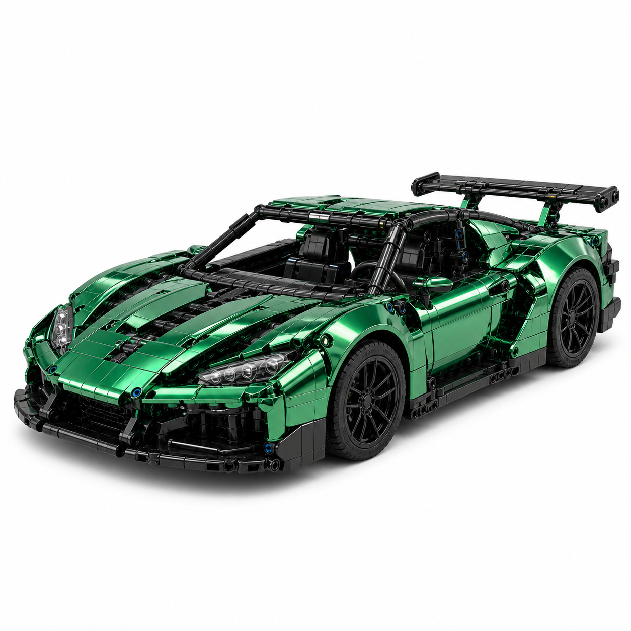 Electroplated RC Sports Car Building Block Set - front-left 45-degree main product image