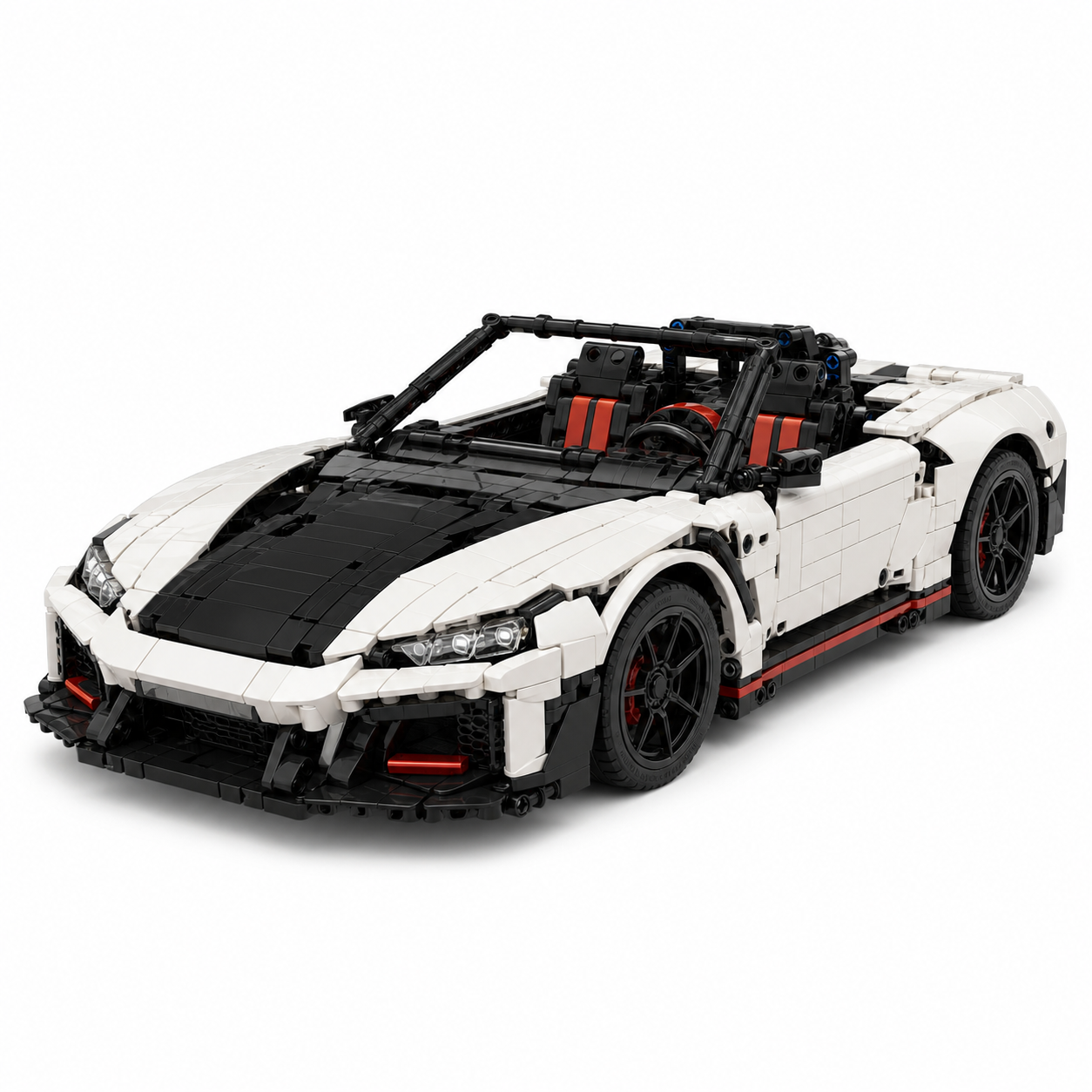 Convertible Electric RC Drift Sports Car Building Block Set - front-left 45-degree main product image