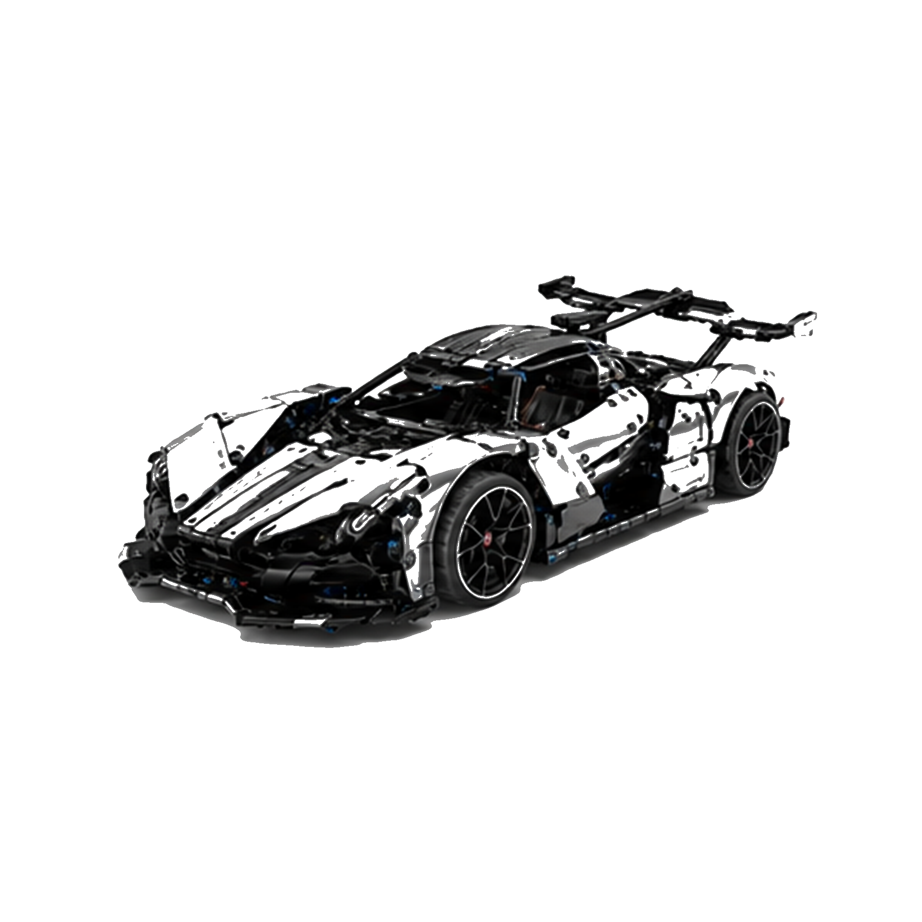 RC Venom-Style Hypercar Building Block Set - Main front 45 white background
