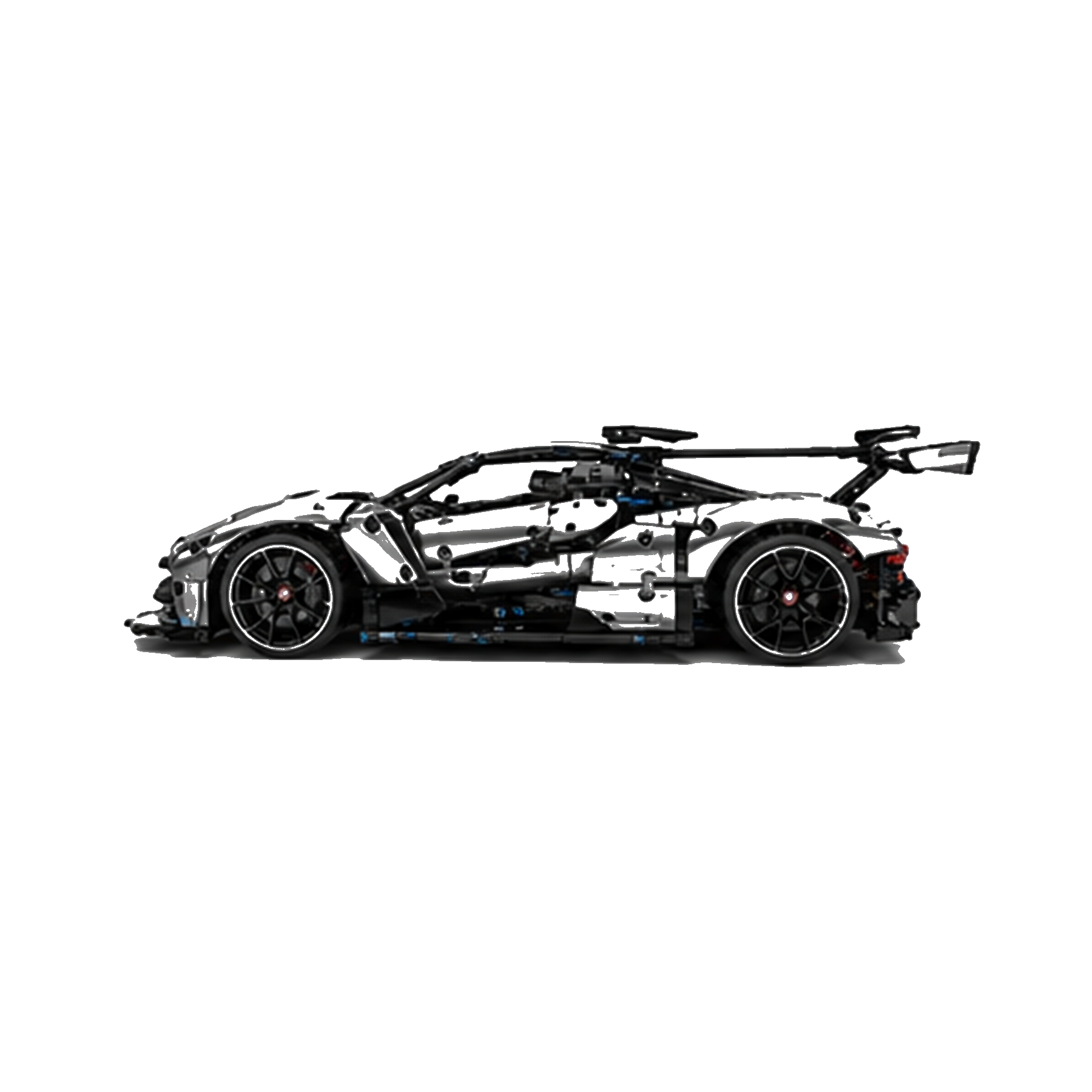 RC Venom-Style Hypercar Building Block Set - Side profile white background