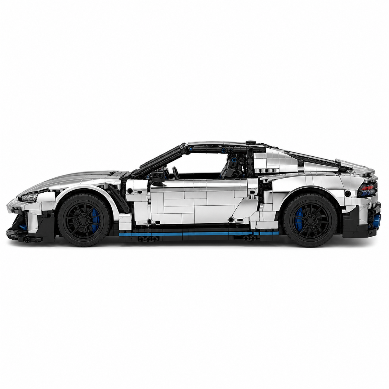 Electroplated GT RC Sports Car Building Block Set - side-profile product image