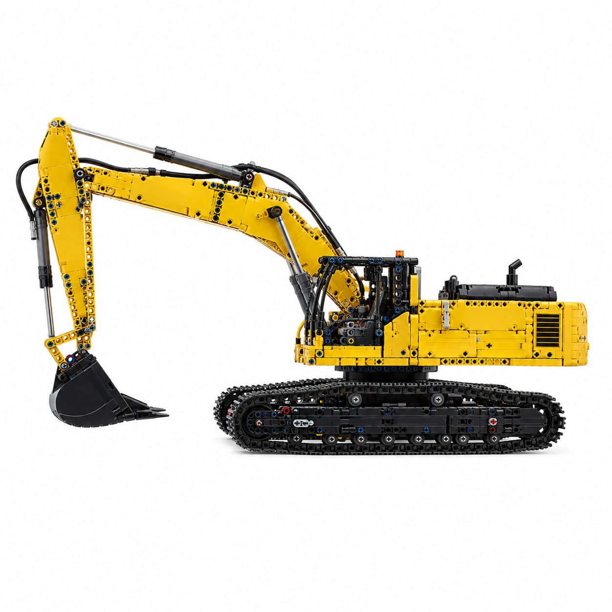 1830-Piece RC Tracked Excavator Building Block Set - side-profile product image