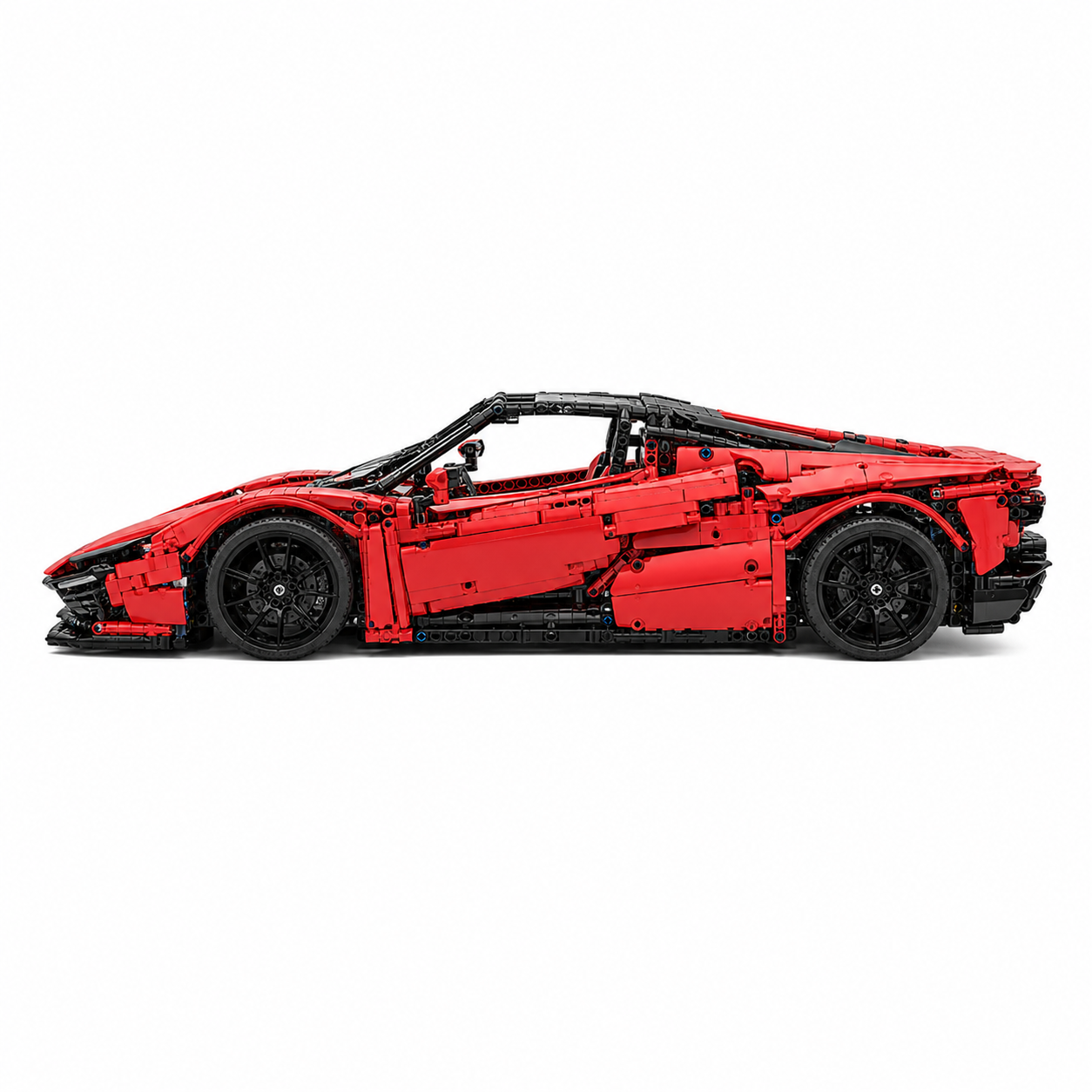 1:8 Red Italian RC Supercar Building Block Set - side-profile product image