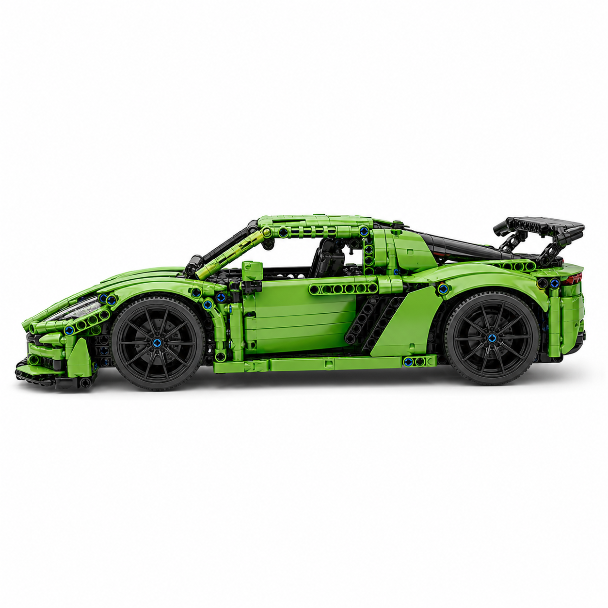 Green RC Sports Car Building Block Set - side profile