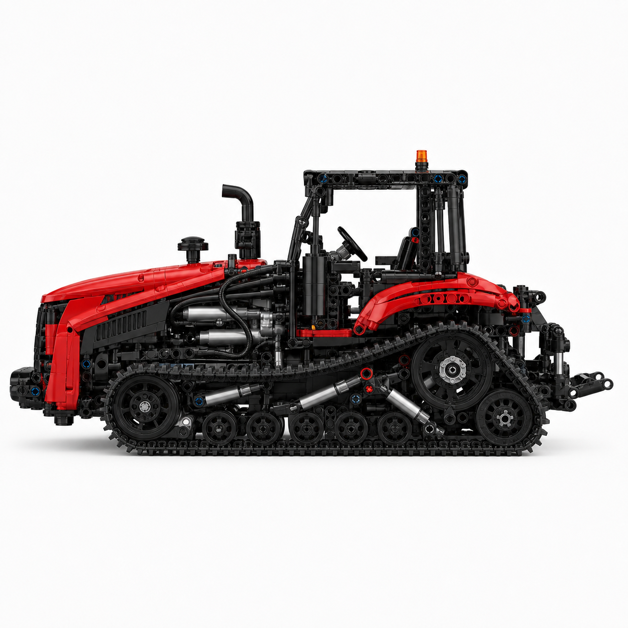 RC Pneumatic Tracked Tractor Building Block Set - side-profile product image