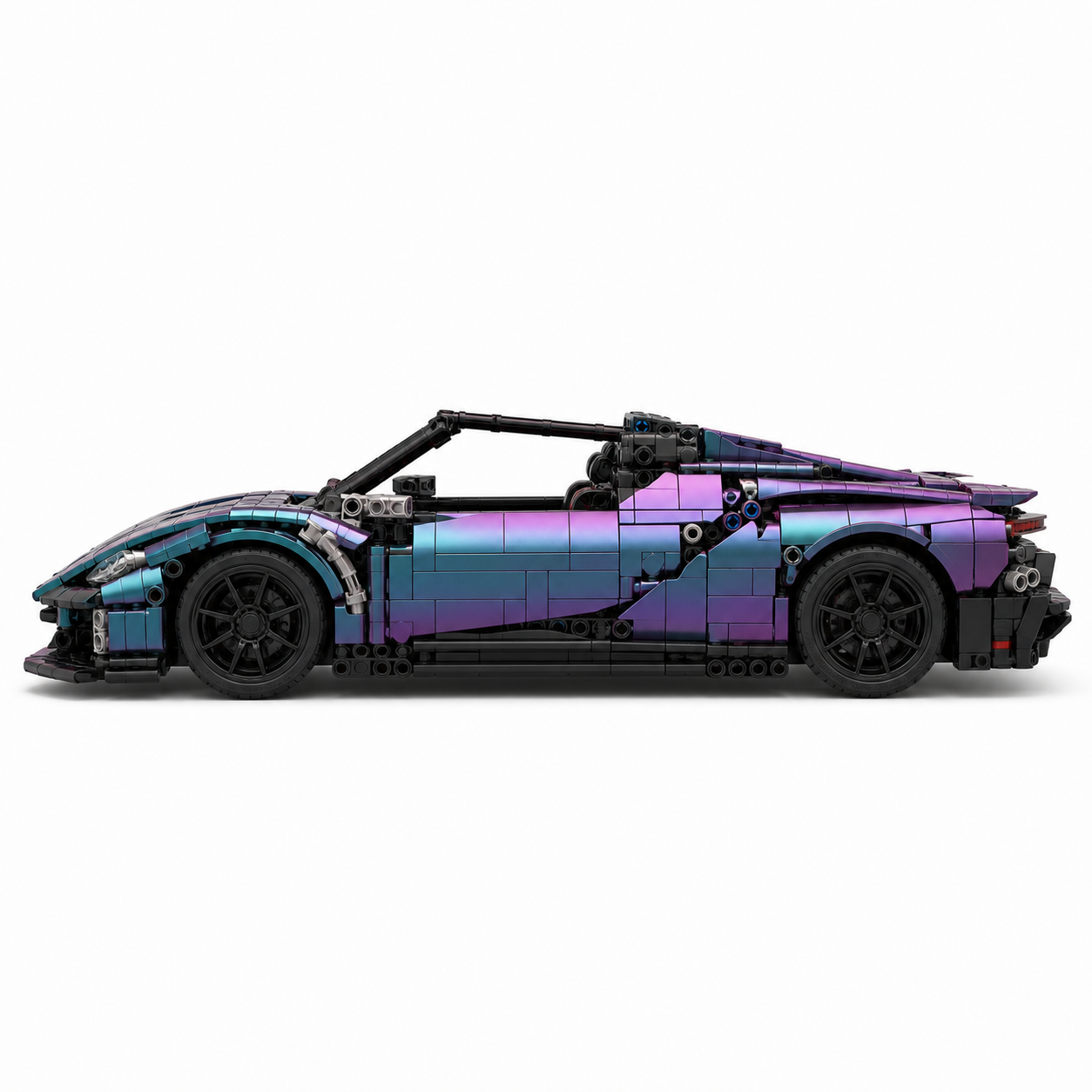 Color-Shift RC Hypercar Building Block Set - side-profile product image