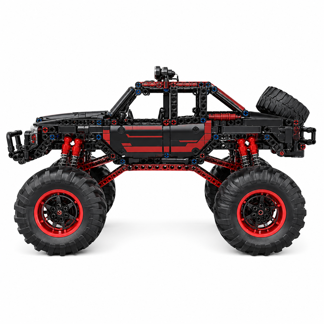 Monster-Wheel RC Climber Building Block Set - side profile