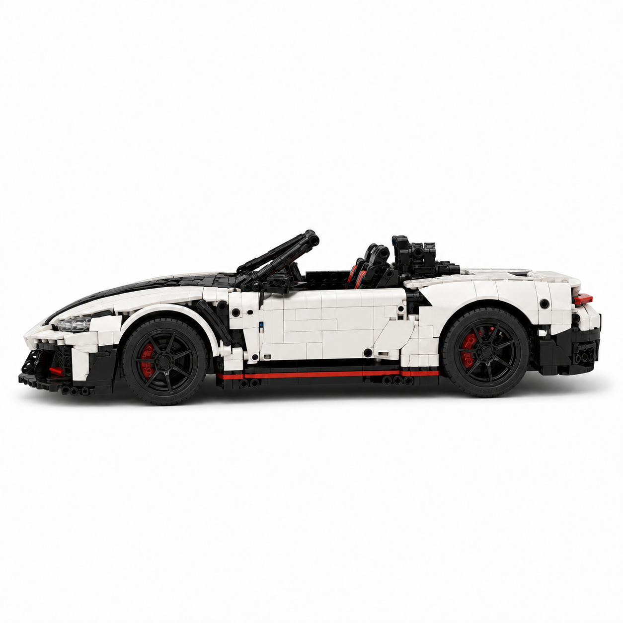 Convertible Electric RC Drift Sports Car Building Block Set - side-profile product image
