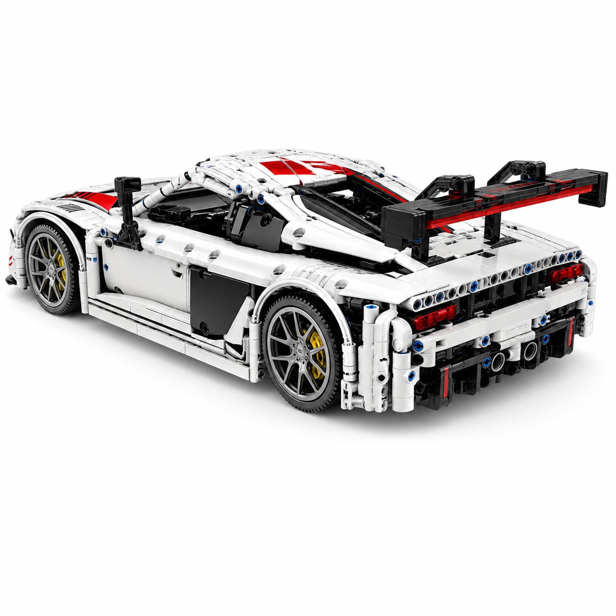 Adult Mechanical RC Sports Car Building Block Set - rear 45