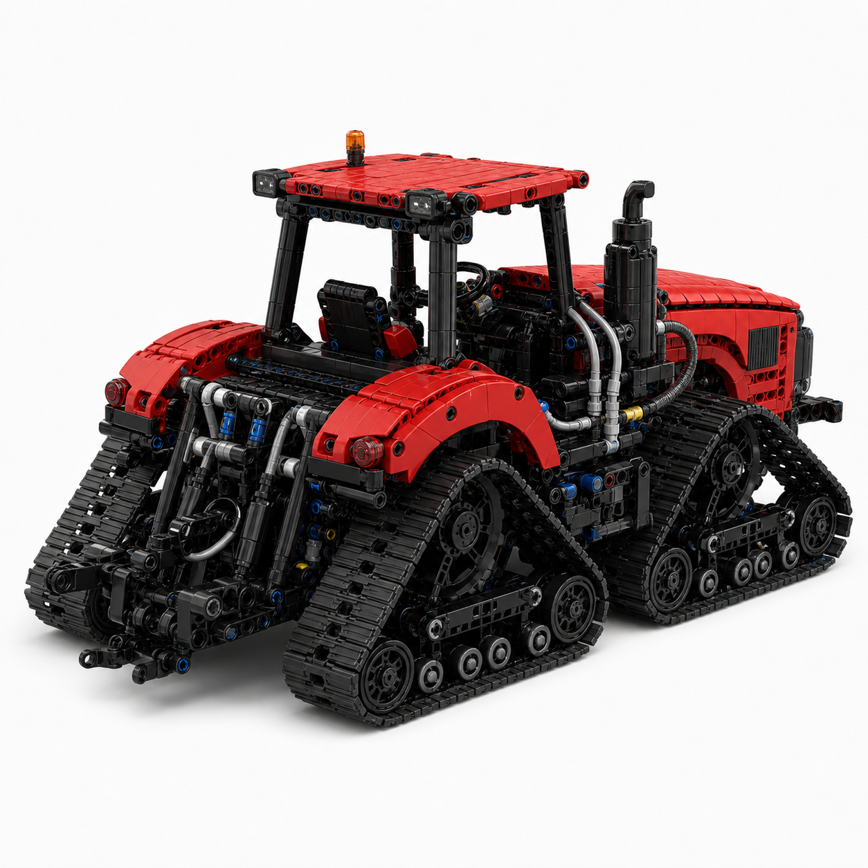 RC Pneumatic Tracked Tractor Building Block Set - rear 45-degree product image