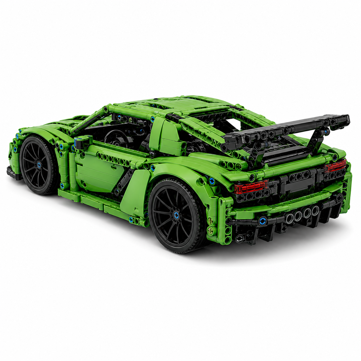 Green RC Sports Car Building Block Set - rear 45