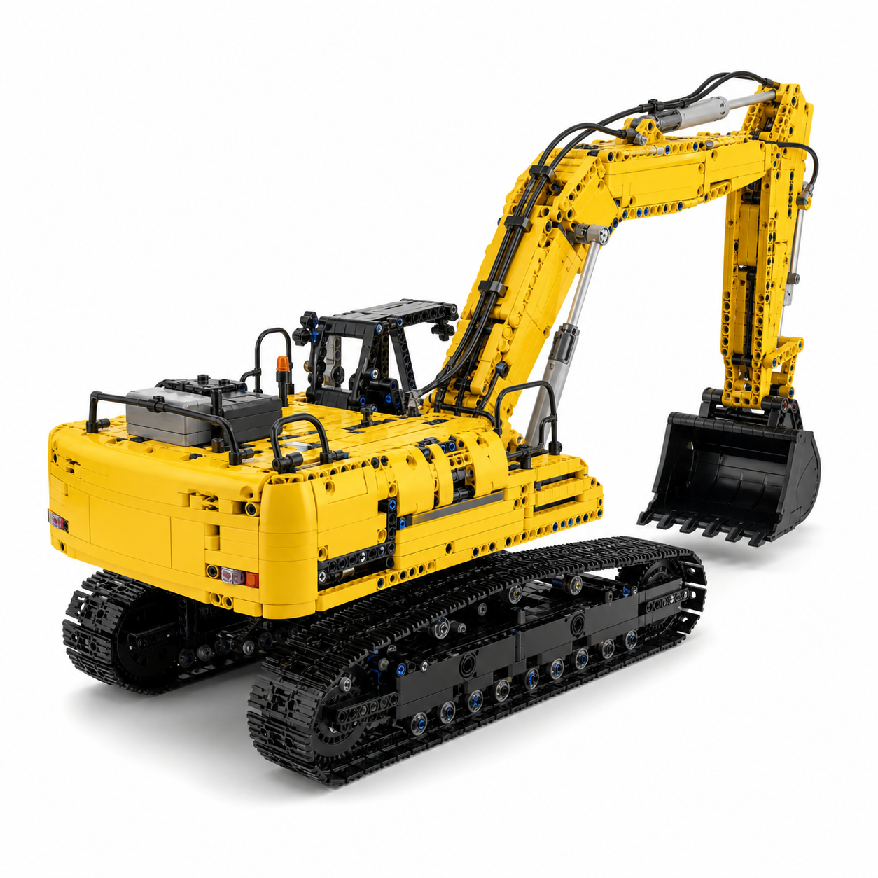 1830-Piece RC Tracked Excavator Building Block Set - rear 45-degree product image