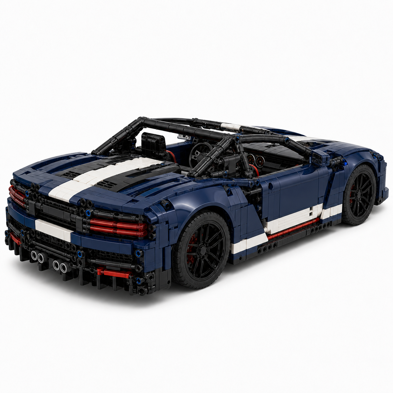 High-Difficulty RC Sports Car Building Block Set - rear 45-degree product image