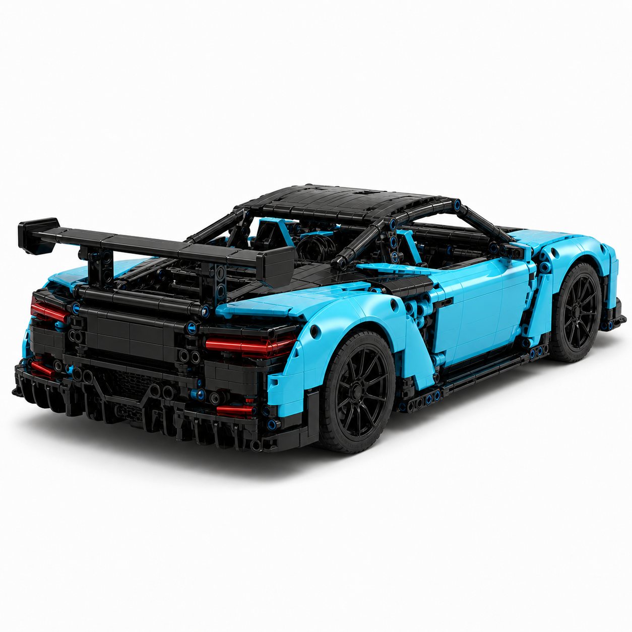 Remote & Bluetooth RC Racing Car Building Block Set - rear 45-degree product image
