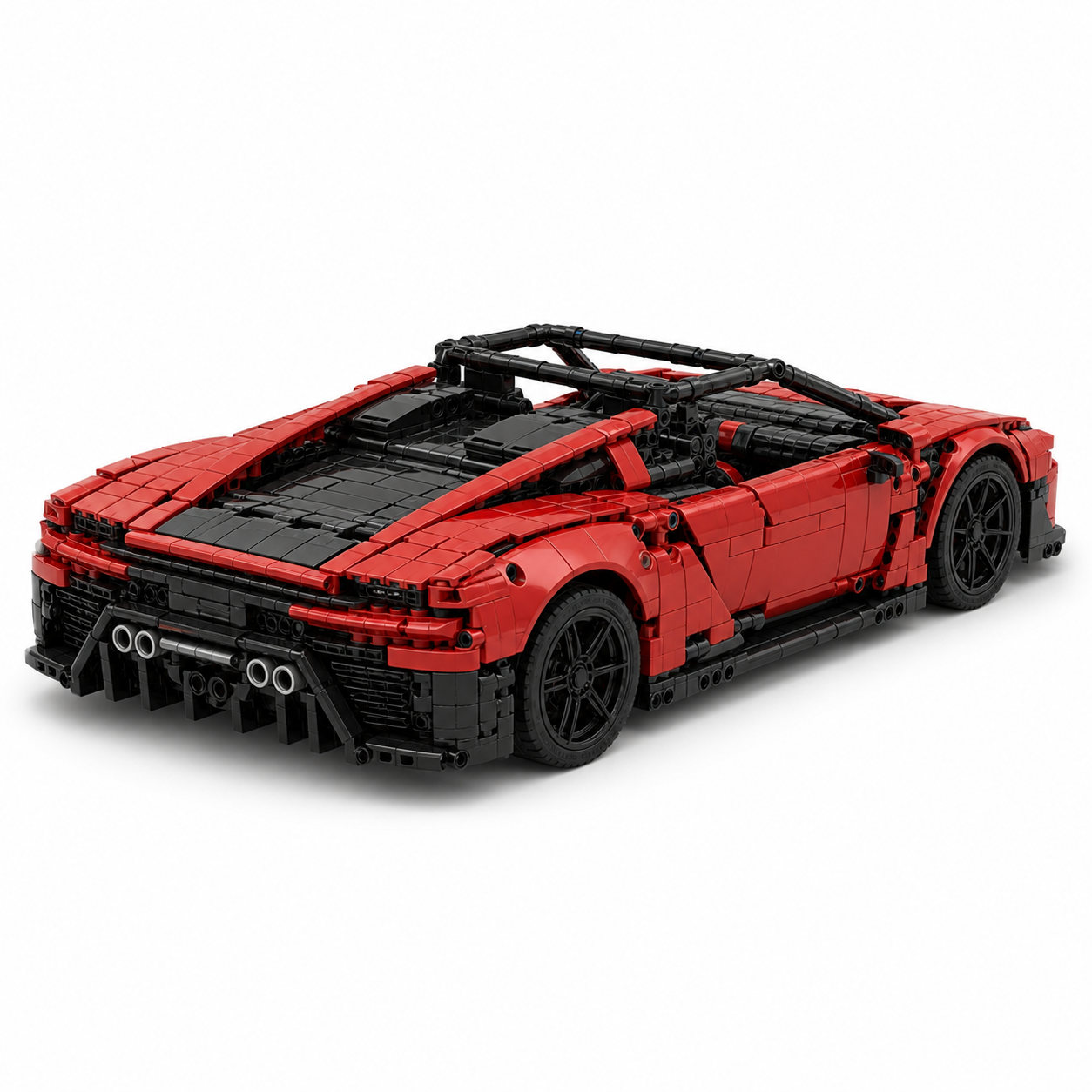 3778-Piece RC Supercar Building Block Set - rear 45-degree product image