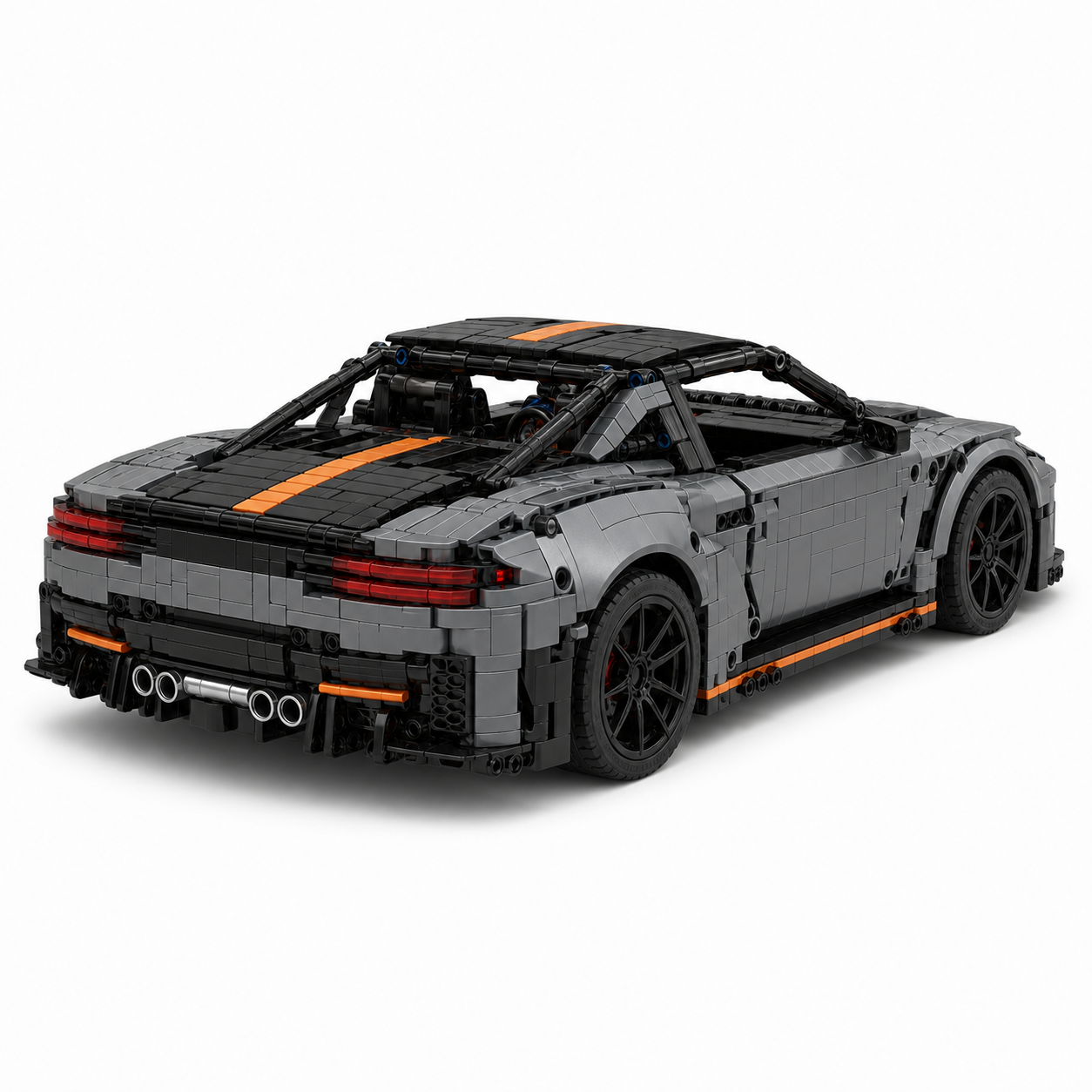 Adult Electric RC Sports Car Building Block Set - rear 45-degree product image