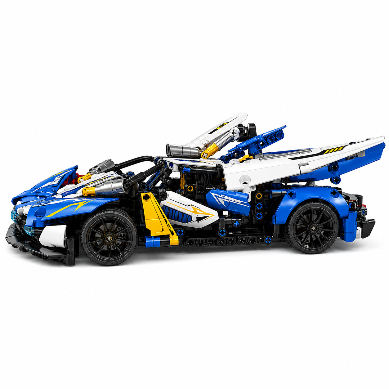 Bugatti 2.4G RC Building Block Supercar Set - Side profile white background