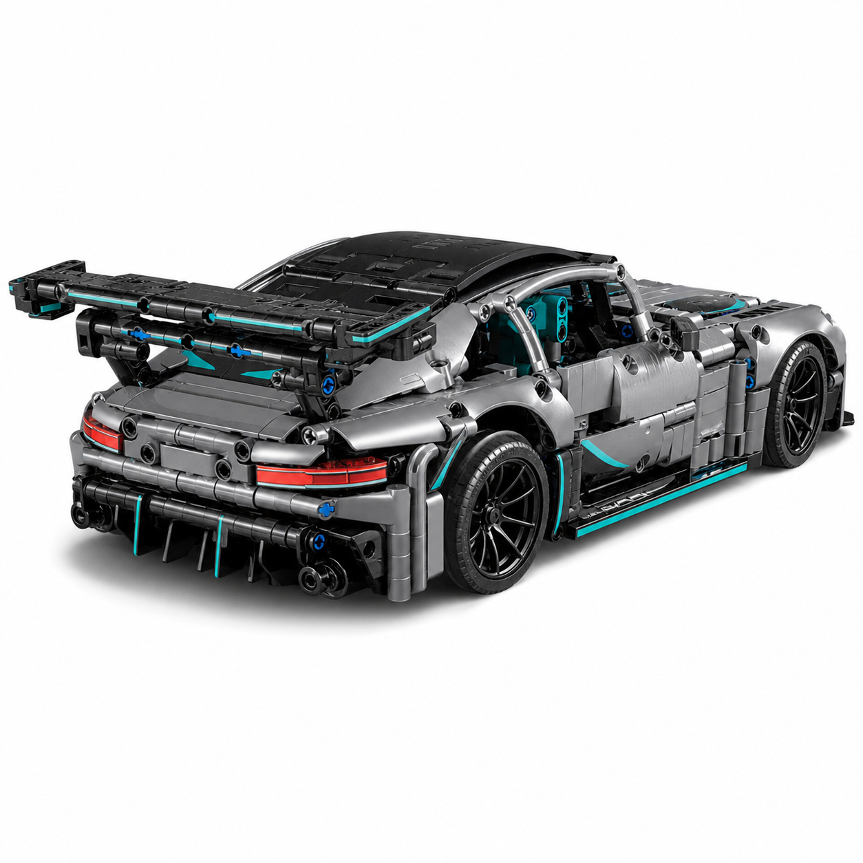 Mercedes AMG GT RC Building Block Sports Car Set - Rear three-quarter white background