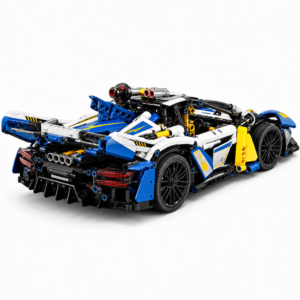 Bugatti 2.4G RC Building Block Supercar Set - Rear three-quarter white background