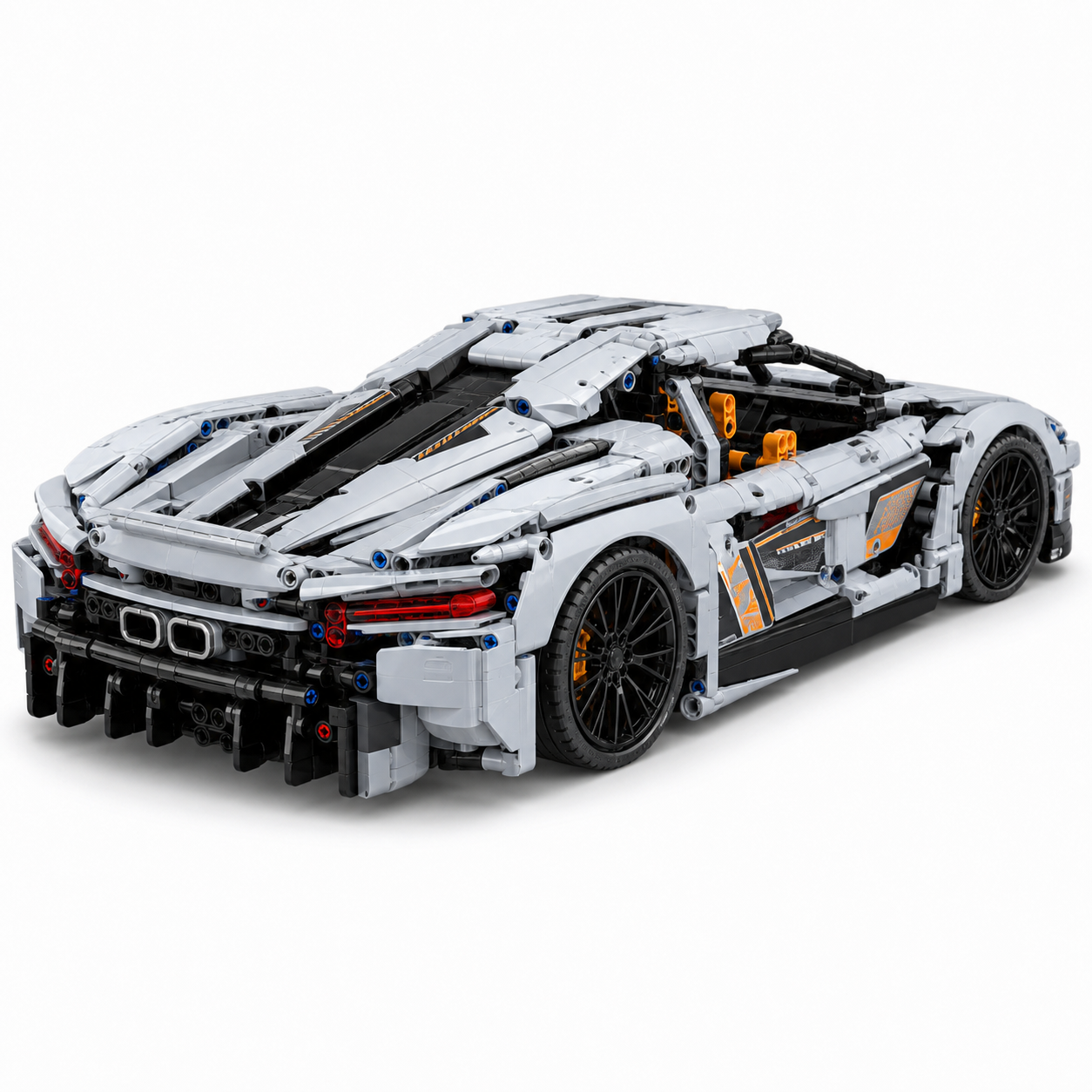 Koenigsegg RC Building Block Hypercar Set - Rear three-quarter white background