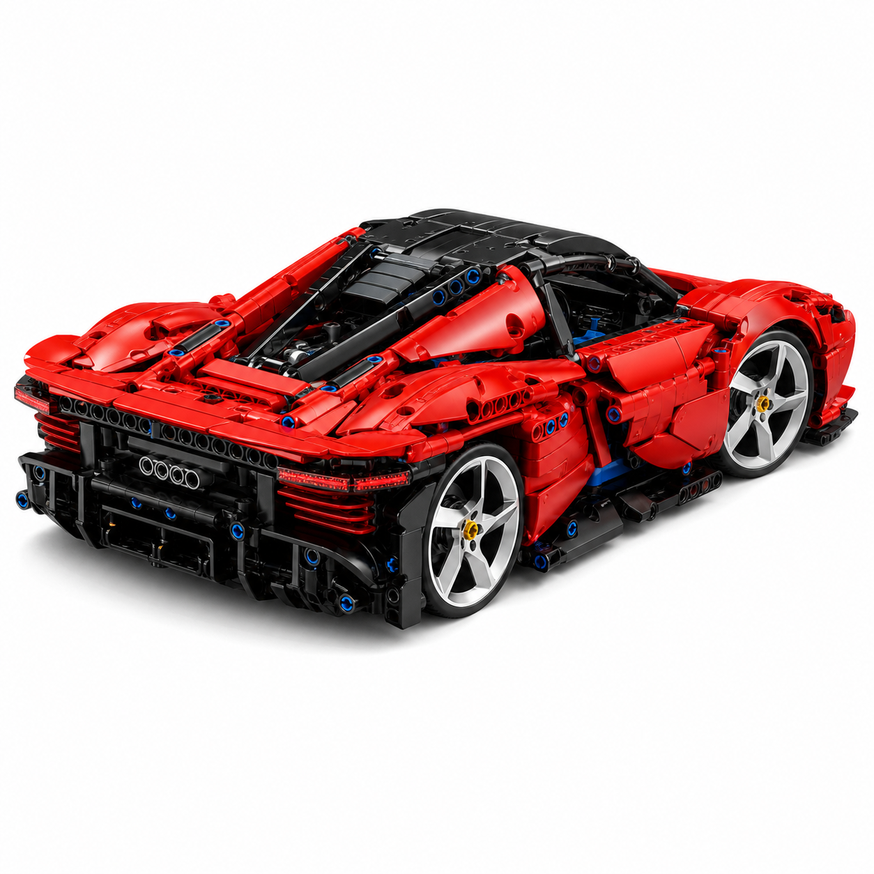 Ferrari SP3 RC Building Block Supercar Set - Rear three-quarter white background