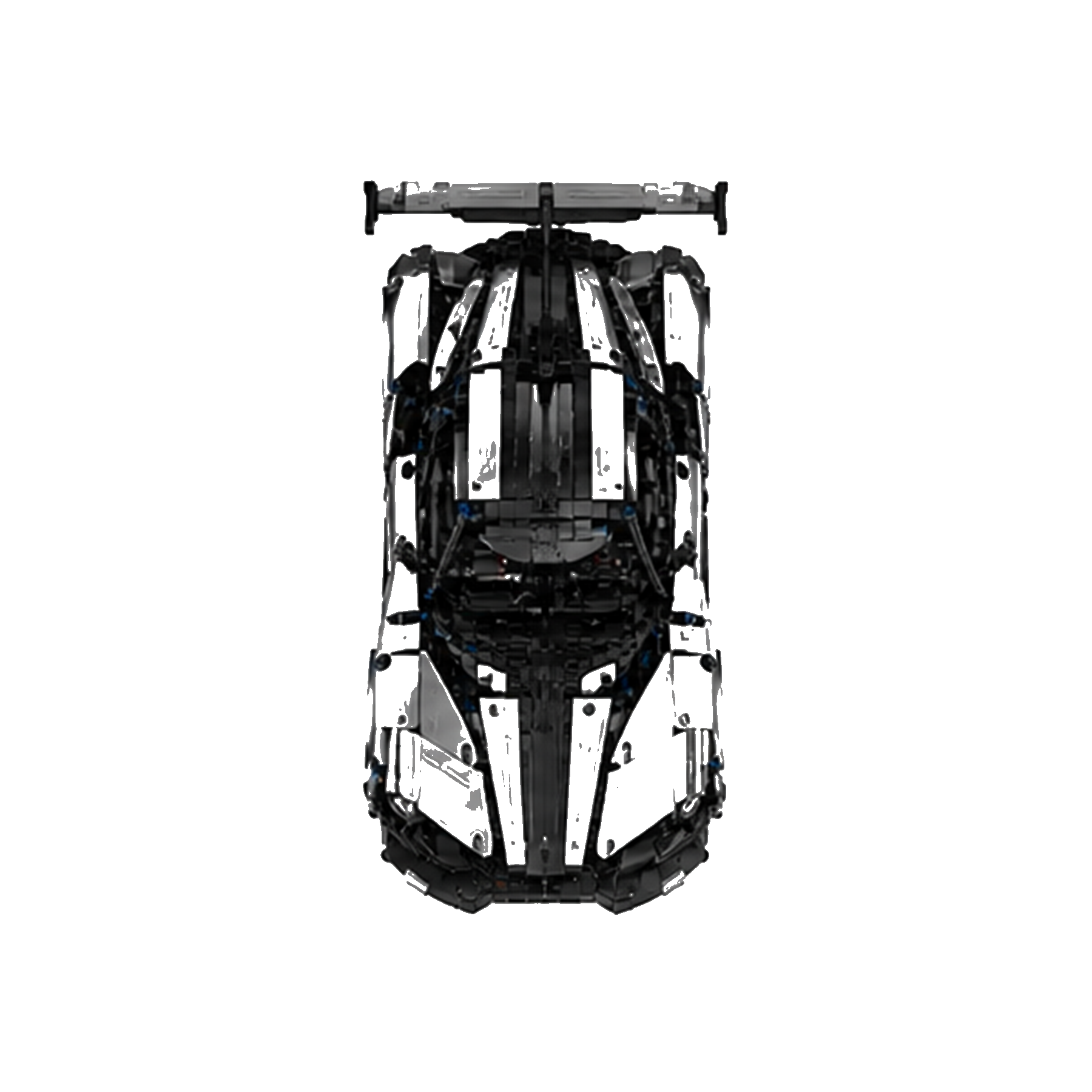 RC Venom-Style Hypercar Building Block Set - Top view white background