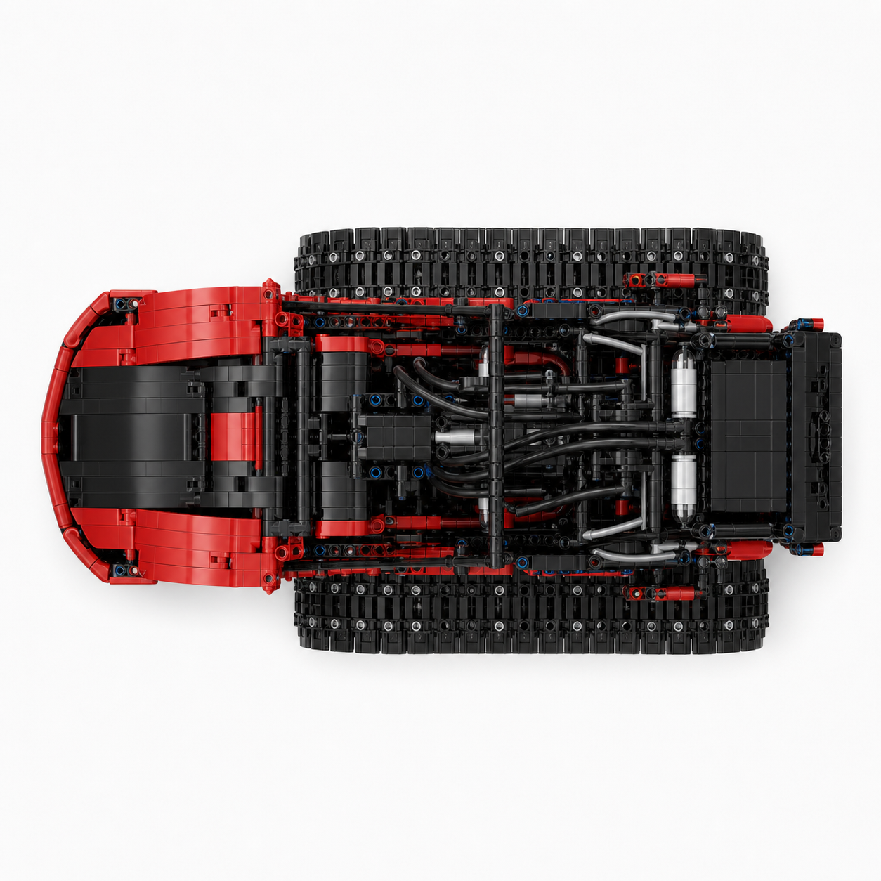 RC Pneumatic Tracked Tractor Building Block Set - top-view product image