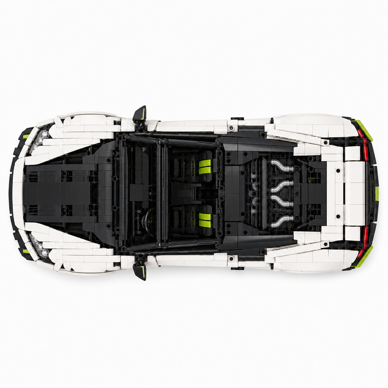 High-Difficulty RC V12 Sports Car Building Block Set - top-view product image
