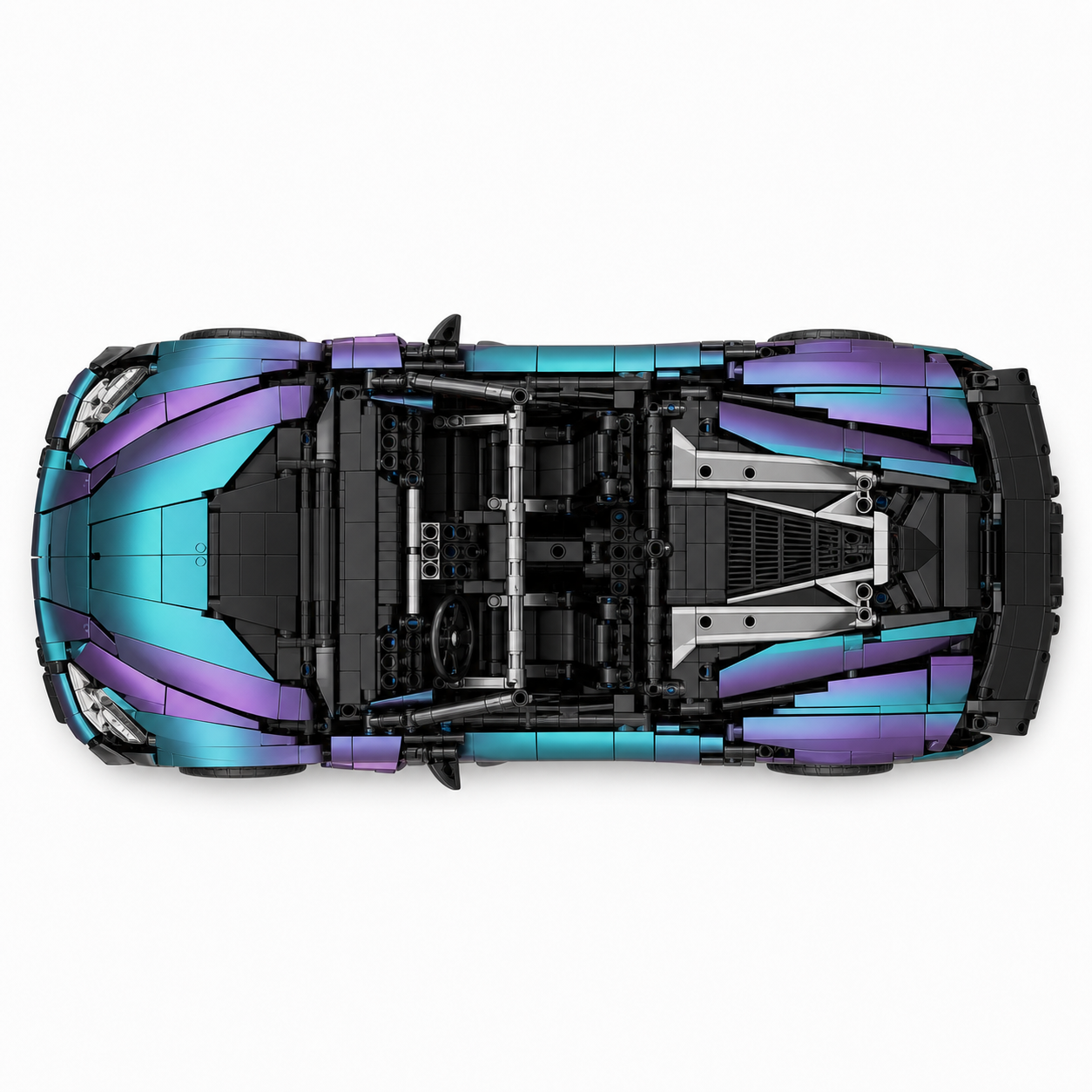 Color-Shift RC Hypercar Building Block Set - top-view product image