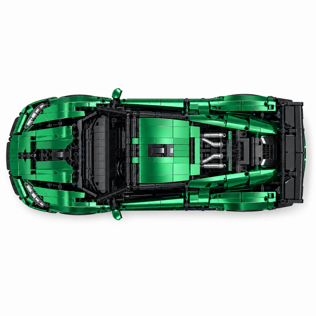 Electroplated RC Sports Car Building Block Set - top-view product image
