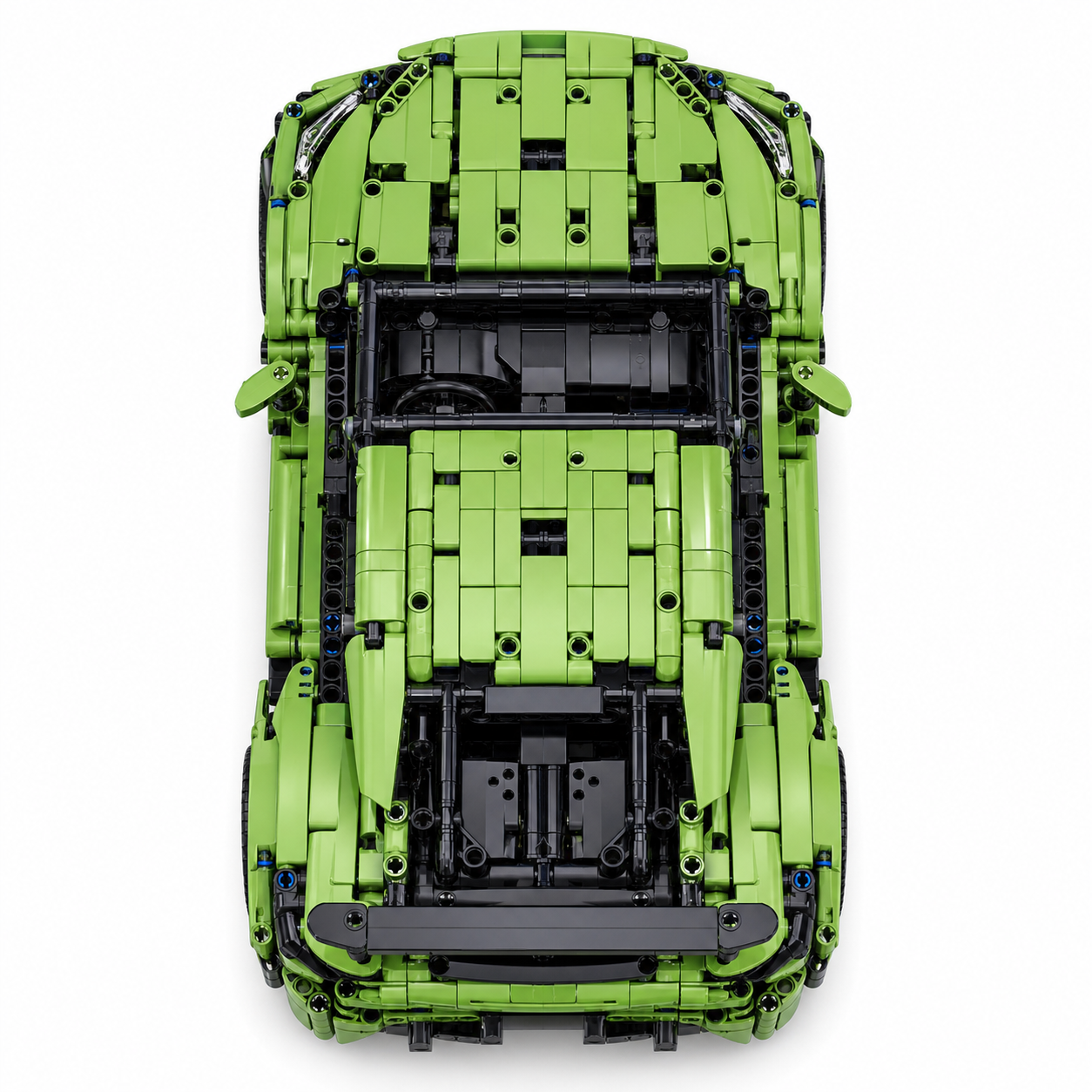 Green RC Sports Car Building Block Set - top view
