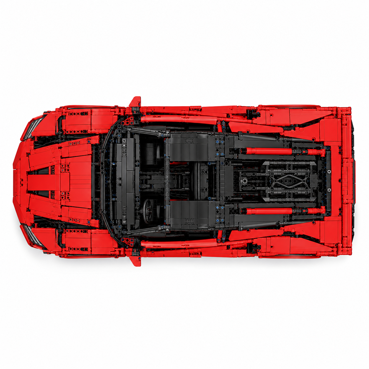 1:8 Red Italian RC Supercar Building Block Set - top-view product image