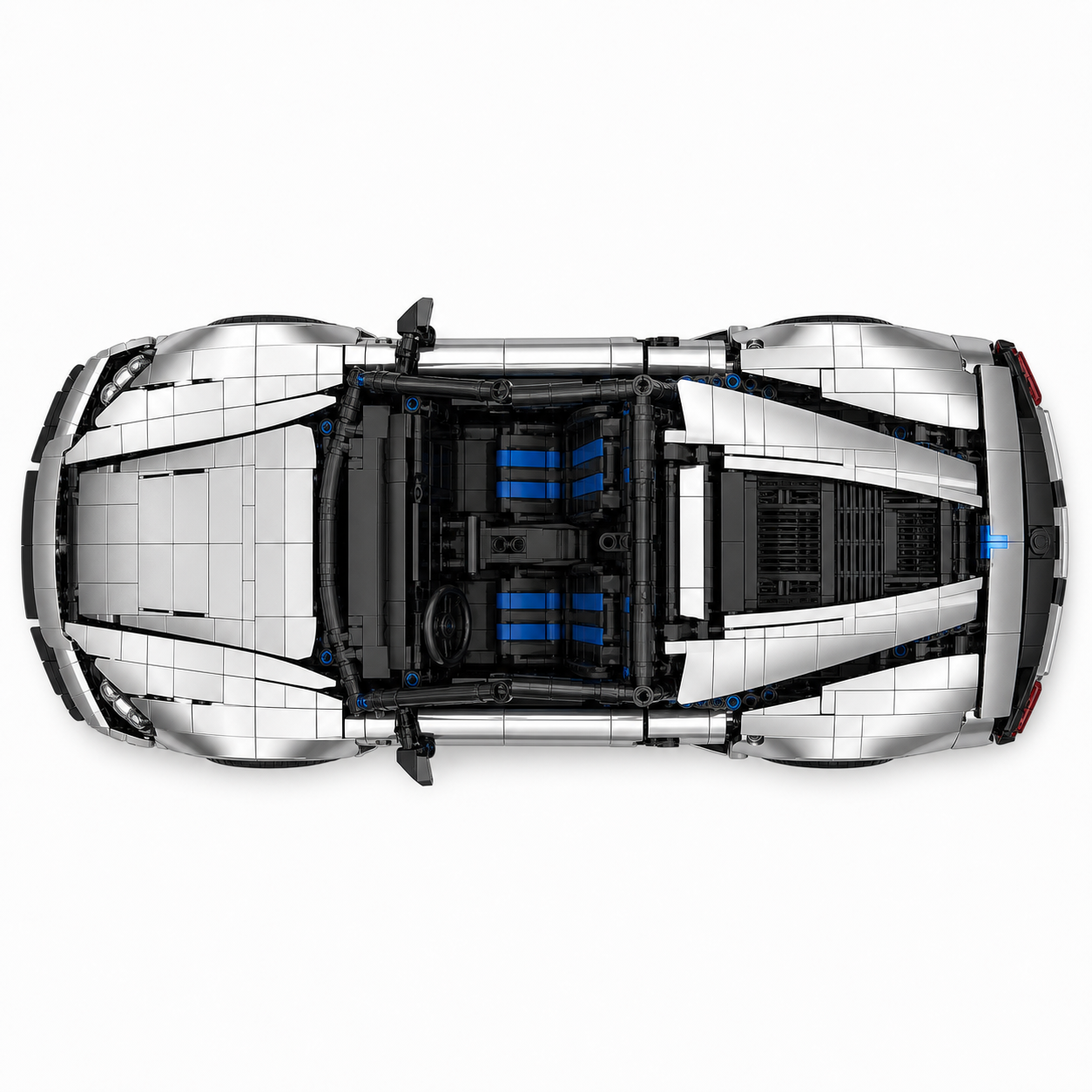 Electroplated GT RC Sports Car Building Block Set - top-view product image