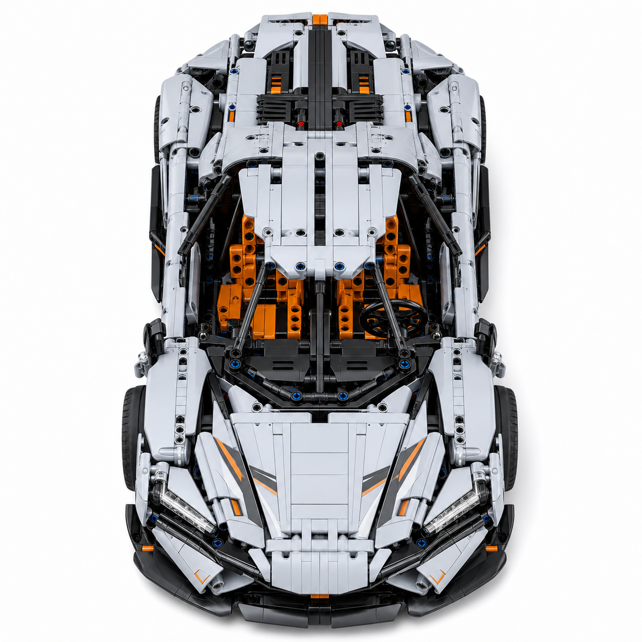 Koenigsegg RC Building Block Hypercar Set - Top detail white background