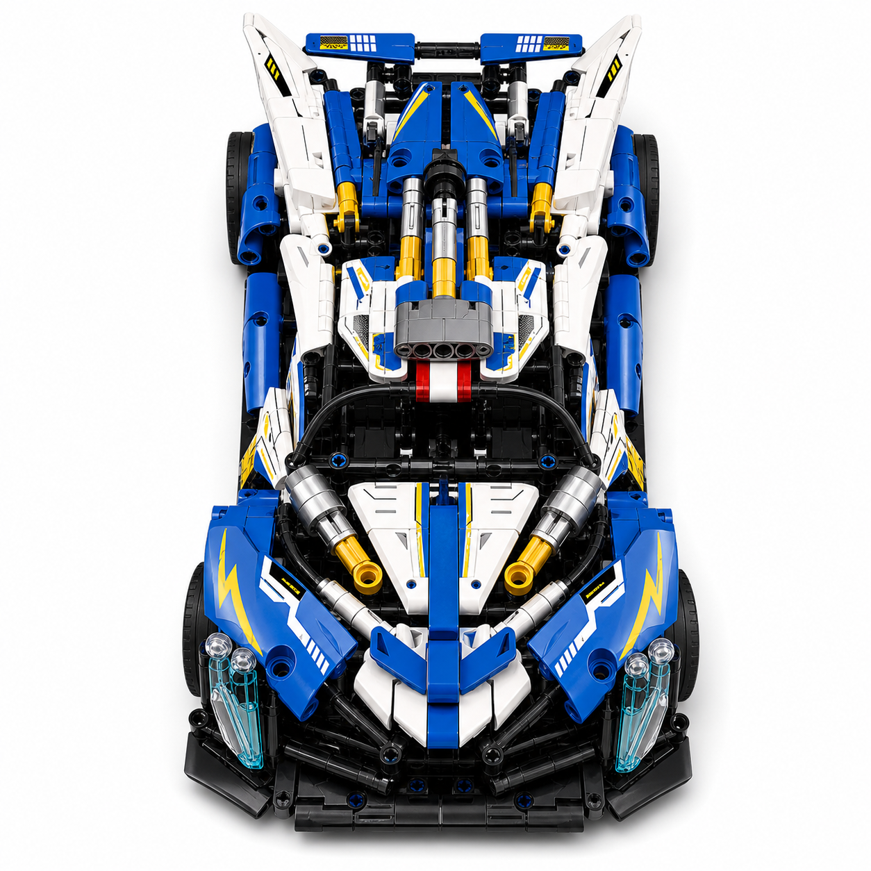 Bugatti 2.4G RC Building Block Supercar Set - Top detail white background