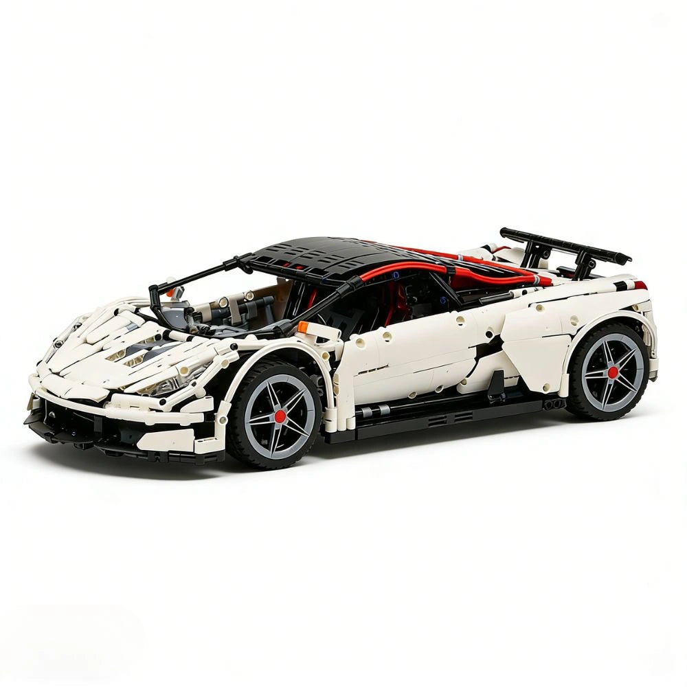 1:10 White Ultimatum GTR V10 Static Sports Car Building Blocks - 2961 PCS