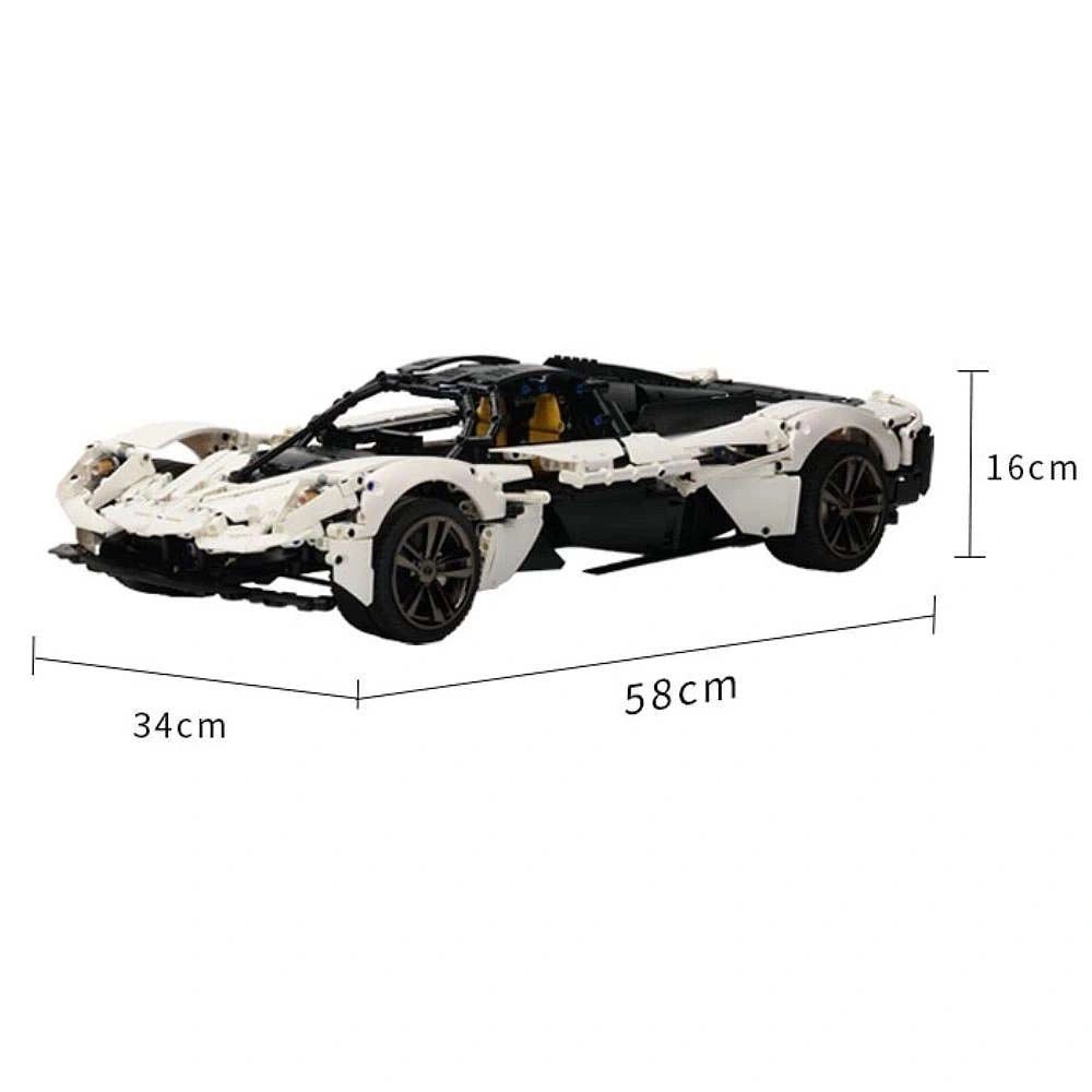 1:8 AM Valkyrie Sports Car Building Blocks (Black/White/Red) - 2514 PCS