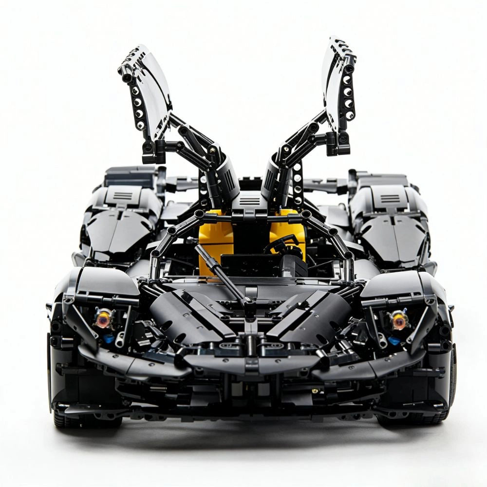 1:8 Black AM Valkyrie Sports Car Building Blocks - 2514 PCS