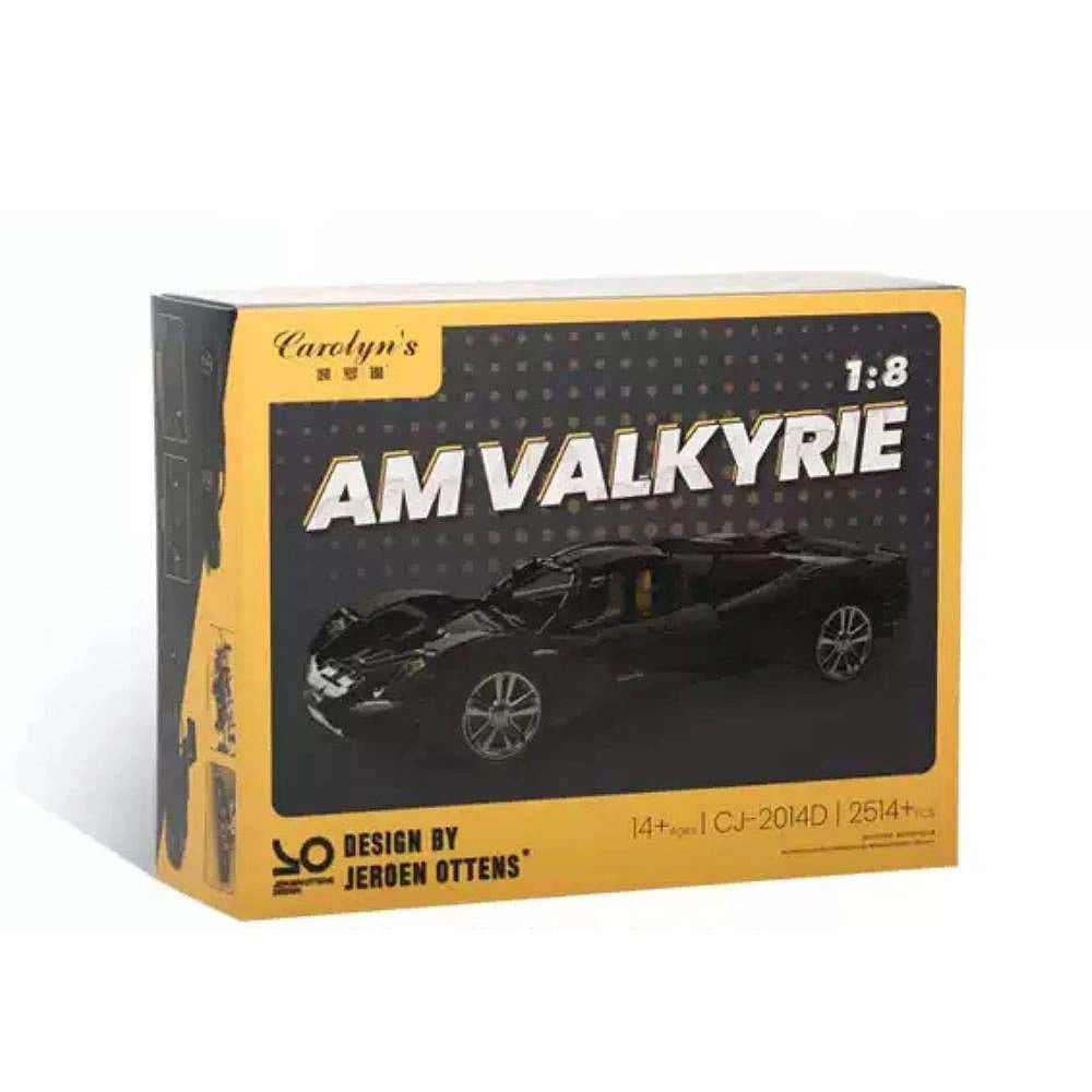 1:8 Black AM Valkyrie Sports Car Building Blocks - 2514 PCS