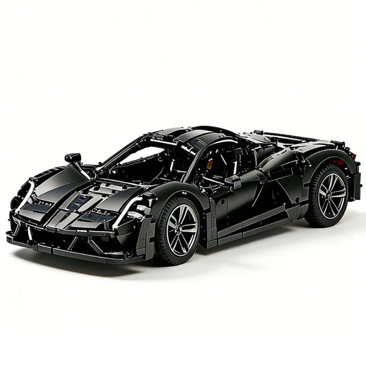 1:8 Black Hennessey F5 Lukas MOD Sports Car Building Blocks - 3048 PCS