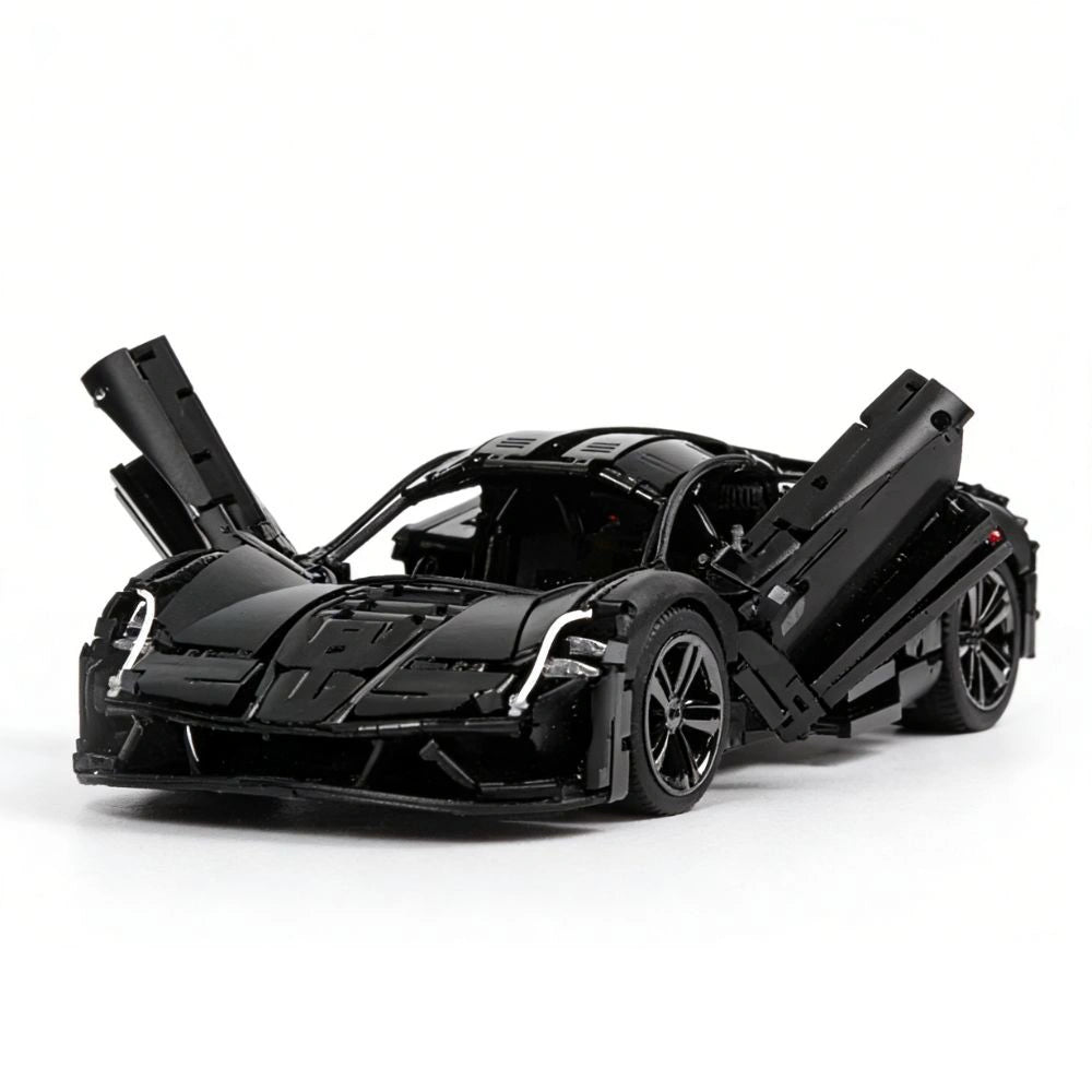 1:8 Black Hennessey F5 Lukas MOD Sports Car Building Blocks - 3048 PCS