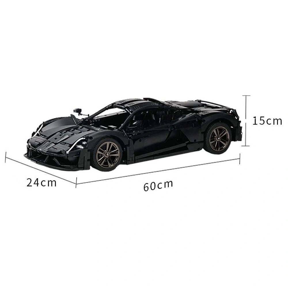 1:8 Black Hennessey F5 Lukas MOD Sports Car Building Blocks - 3048 PCS